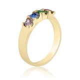 10K Yellow Gold Simple and Elegant Ring - 4 Birthstone Family Ring 22MJF-451-2044