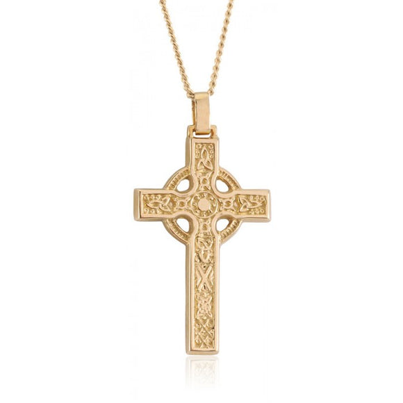 Classic Celtic Sun Cross Necklace in 10K Yellow Gold 77335-0777