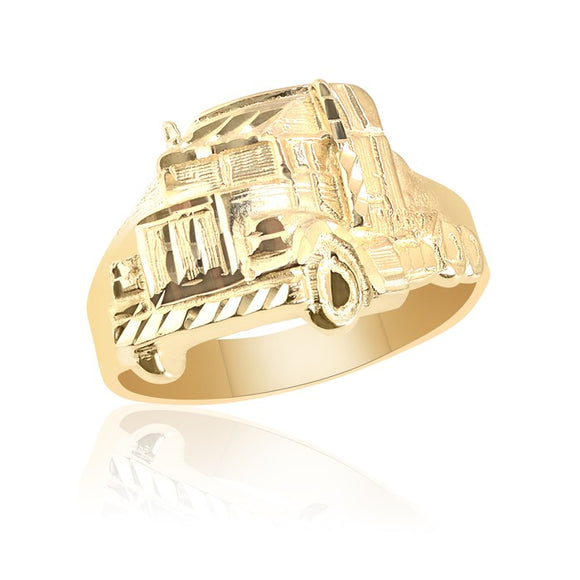 10K Yellow Gold Men's Truck Ring 44MJB983944