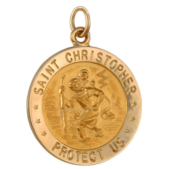 Saint Christopher 22mm 14K Yellow Gold Pendant Charm 33208-4833