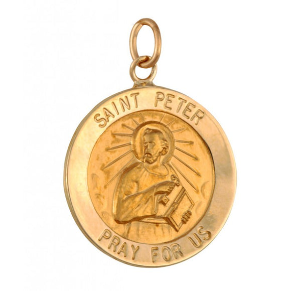 Saint Peter 18.5mm 14K Yellow Gold Pendant Charm 33402-0733
