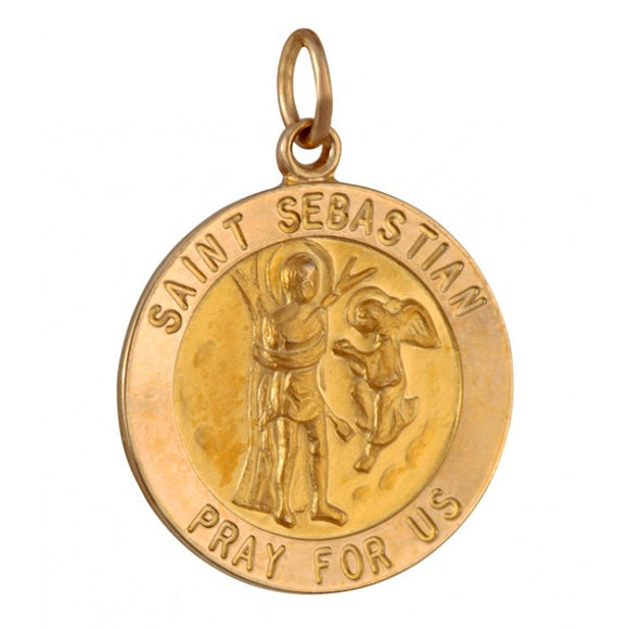 Saint Sebastian 18.5mm 14K Yellow Gold Pendant Charm 33209-4133