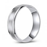 10K White Gold Milled Edge Matte Finish Wedding Band