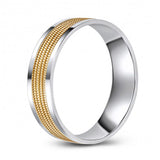 Two Toned 10K Gold Textured Wedding Band 881875688