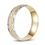 10K Gold Two Tone Diamond Cut Wedding Band