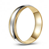 Two Tone Domed 10K Gold Wedding Band - Milled Edge 881874988