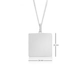 24mm 10K White Gold Square Dog Tag 88194-2688WG