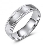 Milled Edge 10K White Gold Wedding Band 881876088