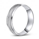 Wavelength Patterned Frosted Finish 10K White Gold Wedding Band 881877088