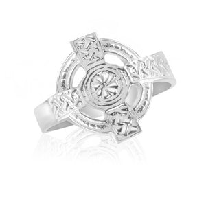 Men's Celtic Cross Sterling Silver Ring - Wedding - Engagement - Fashion 88231-2288