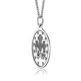 Miraculous Medal - O Mary Conceived Without Sin Pray For Us Who Have Recourse To Thee 23mm x 15mm Sterling Silver Pendant Charm 33234-1133