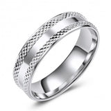 High Polish - Contrasted Design - 10K White Gold Wedding Band 881876188