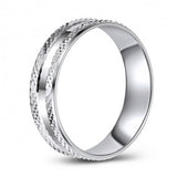 High Polish - Contrasted Design - 10K White Gold Wedding Band 881876188