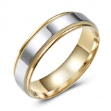 Milled Edge Two Tone 10K Gold High Polish Wedding Band 881875088