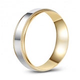 Milled Edge Two Tone 10K Gold High Polish Wedding Band 881875088