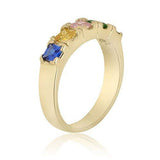 10K Yellow Gold Simple and Elegant Ring - 5 Birthstone Family Ring 22MJF-451-2055