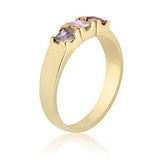 10K Yellow Gold Simple and Elegant Ring - 3 Birthstone Family Ring 22MJF-451-2033