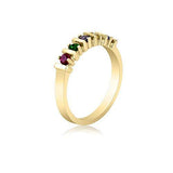 10K Yellow Gold Stunning Ring - 5 Birthstone Family Ring MJF455-03