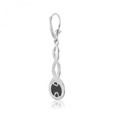 Sterling Silver Celtic Earrings with Onyx 332-52