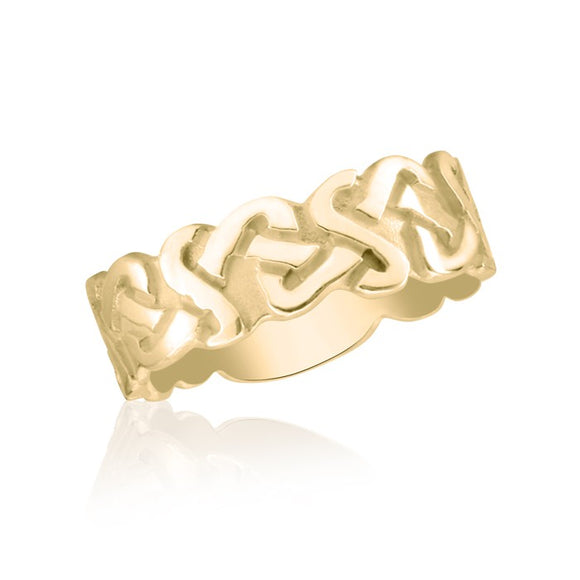 10K Yellow Gold Celtic Knot Wedding Band