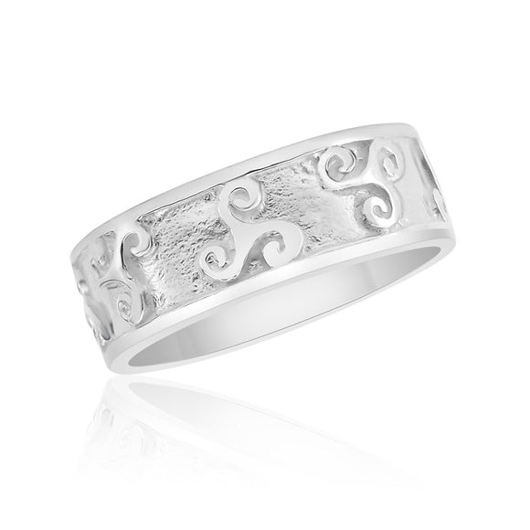 Sterling Silver Celtic Triskele Ring 88334-5088