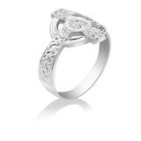 10K White Gold High Cross Ring - Men's Fashion