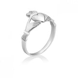 Ladies Claddagh Promise Ring - 10K White Gold - Engagement - Marriage - Heritage - Engagement 66336-1566