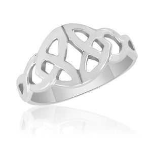 10K White Gold Celtic Knot Ring