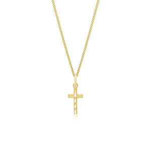 Cross Charm - Diamond Cut - 10Karat Gold