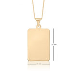 21x31mm 10K Yellow Gold Angled Corner Rectangle Dog Tag 88369-0188YG