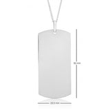 23.5x50mm 10K White Gold Curved End Rectangle Dog Tag 88369-3588WG