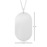 30x50mm 10K White Gold Oval Dog Tag 88369-3688WG