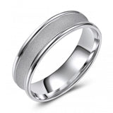 10K White Gold Concave Frosted Wedding Band