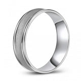 10K White Gold Concave Frosted Wedding Band