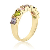 10K Yellow Gold Simple and Elegant Ring - 6 Birthstone Family Ring 22MJF-451-2066