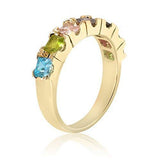 10K Yellow Gold Simple and Elegant Ring - 7 Birthstone Family Ring 22MJF-451-2077