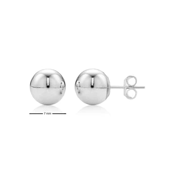 14K Yellow Gold Classic Ball Stud Earrings with Screwbacks (Unisex) 7mm