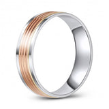 Two Tone 10K Gold Wedding Band - Textured Finish 881877688