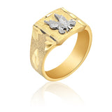 10K Two Tone Men's Eagle Ring