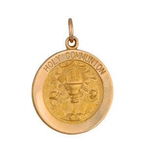 18.5mm 14K Yellow Gold Holy Communion Medallion Pendant 33207-2733