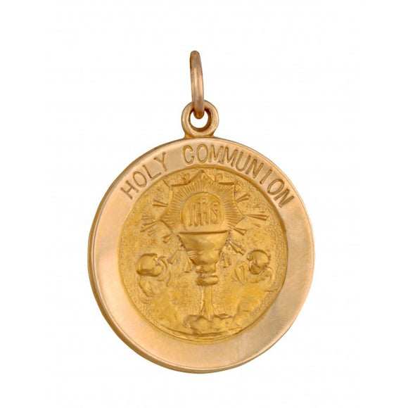 18.5mm 14K Yellow Gold Holy Communion Medallion Pendant 33207-2733