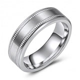 Decorative Edged Matte Cobalt Wedding or Fashion Band KSCO-10