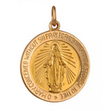 Miraculous Medal - O Mary Conceived Without Sin Pray For Us Who Have Recourse To Thee 18.5mm14K Yellow Gold Pendant Charm 33208-0333