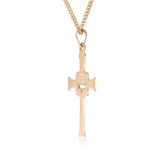 14K Yellow Gold Cross with Dove 77203-0877