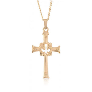 14K Yellow Gold Cross with Dove 77203-0877