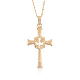 14K Yellow Gold Cross with Dove 77203-0877