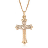 14K Two Tone Claddagh Cross 77203-1177