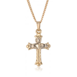 14K Two Tone Claddagh Cross 77203-1277