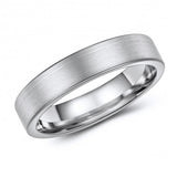 Chic Tungsten Ring Band - Wedding - 5mm - Fashion - Brushed Finish - Men's - Unisex - Engravable - Flat MJ-TUR-448-101