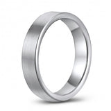 Chic Tungsten Ring Band - Wedding - 5mm - Fashion - Brushed Finish - Men's - Unisex - Engravable - Flat MJ-TUR-448-101